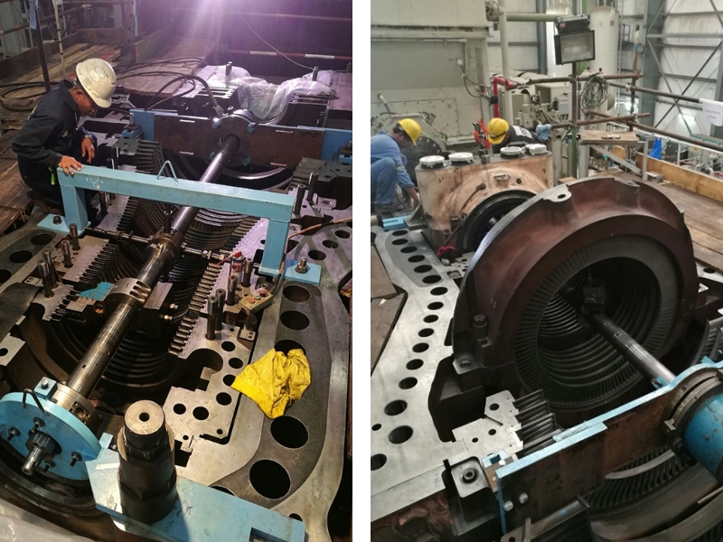 Small Industrial turbine casing being re-bored in the middle east.
