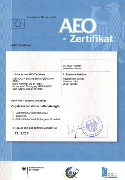 European Union – Authorized Economic Operator AEO (German only)