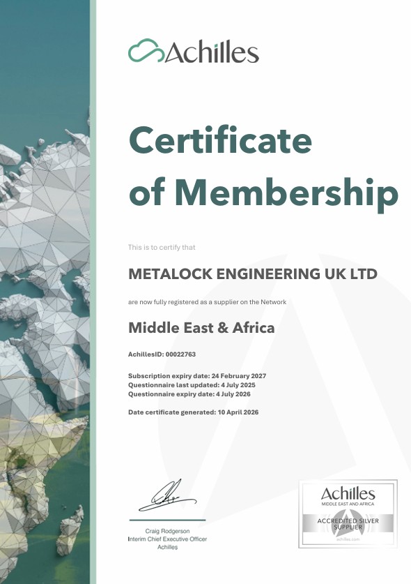 Achilles Middle East & Africa Certificate of Membership