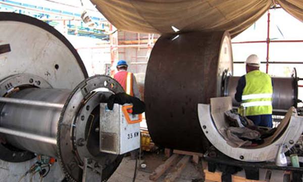 Turning and Grinding of a Rotary Kiln’s Support Roller Bearing Journals