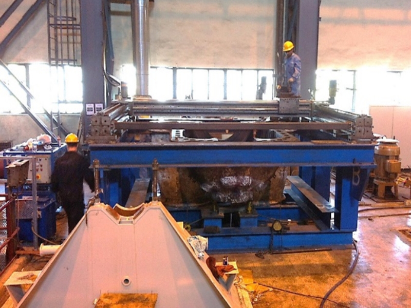 Image of Turbine split joint being re-machined in India