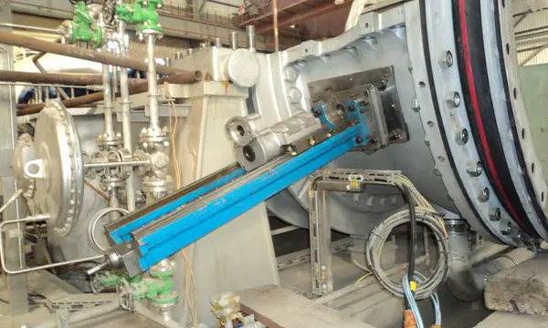 MaN Turbo – сверление отверстия для заливки масла в опорной раме турбонагнетателя на RSP
